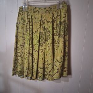 LuLaRoe A-Line Skirt in Green Paisley